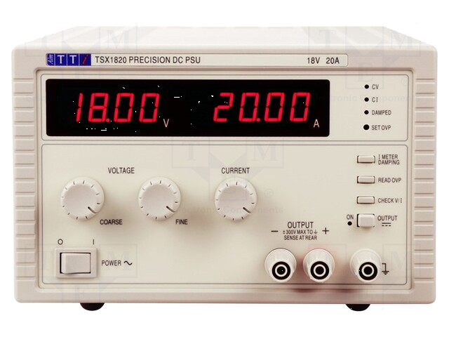 Voedingseenheid: voor lab; 18VDC; 20A; 360W; TSX; Stekker: EU; rack Voedingseenheid: voor lab; 18VDC; 20A; 360W; TSX; Stekker: EU; rack